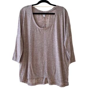 Alternative Apparel Dolman Sleeve Scoop Neck Heathered Shirt High Low Top, XL